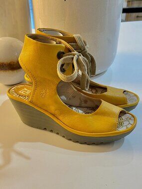 Fly London Yaffa Lace-Up Wedge Platform Sandals